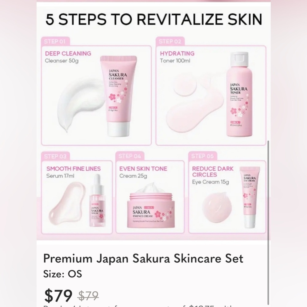 Sakura Japan Pink Skincare Cleanser & Exfoliant Set